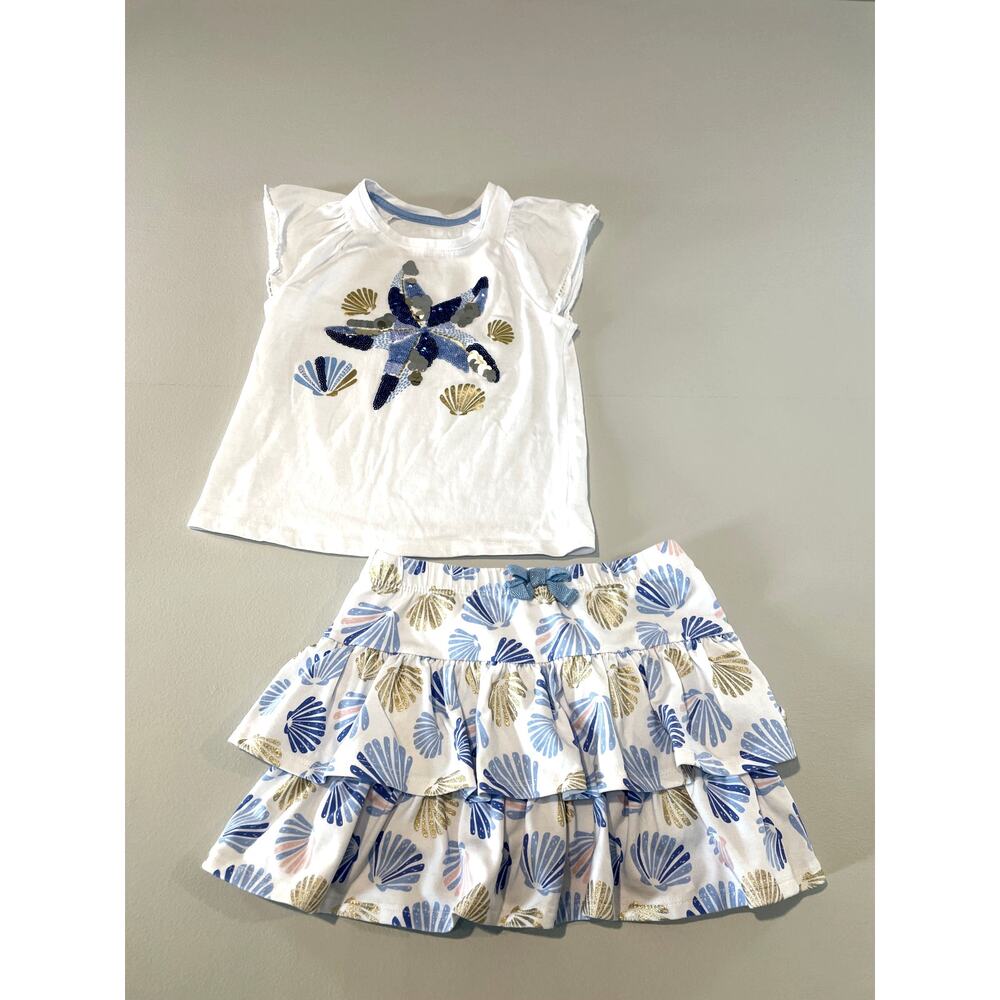 Tommy Bahama Girls 2‑Piece Starfish & Seashell Outfit Size S (5–6)